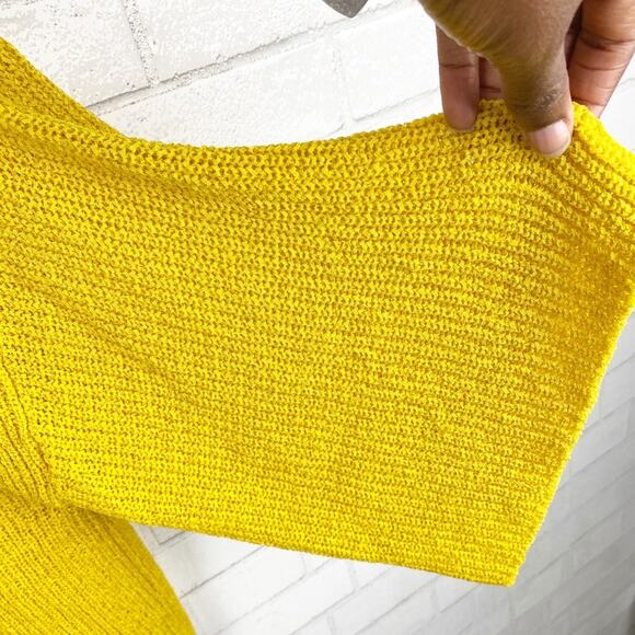 Catherine Malandrino NWT Yellow 3/4 Sleeve Open Front Slouchy Cardigan Size XS - Picture 10 of 15